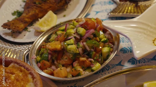 Fresh Arabic Salad Plate – Healthy Middle Eastern Vegetable Dish