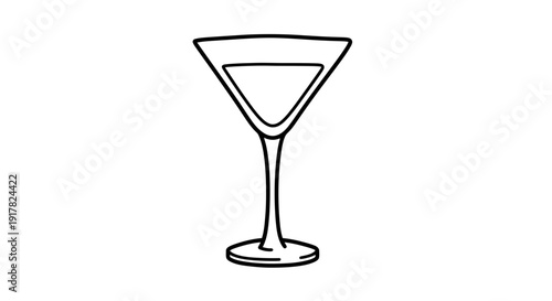 Simple Line Drawing of a Martini Glass.