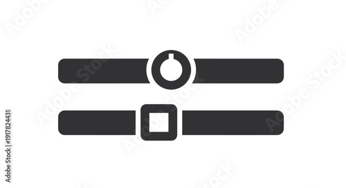 Black Leather Belt with Metal Buckle.