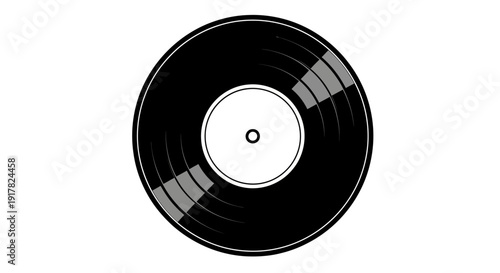Black Vinyl Record with White Label.