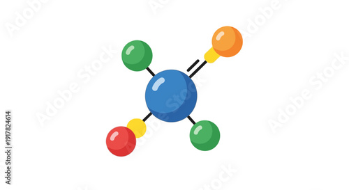 Molecular Structure Model with Colored Atoms.
