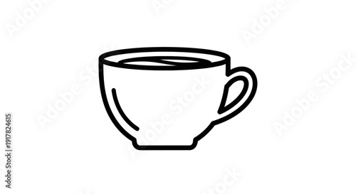 Simple Line Drawing of Coffee Cup 3.