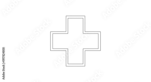 Simple Gray Medical Cross Symbol.