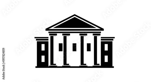 Classic Greek Temple Icon Illustration Design.