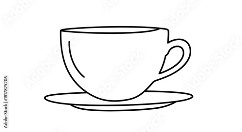 Simple Line Drawing of Coffee Cup 1.
