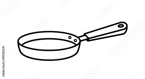 Simple Line Drawing of Frying Pan.