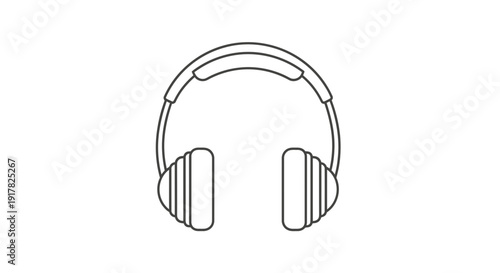 Simple Line Drawing of Headphones 1.