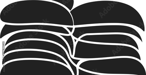 Stack of folded clothes icon vector illustration, laundry fabric textile pile black silhouette isolated on white background