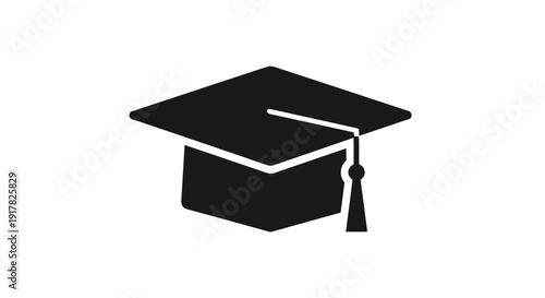 Graduation Cap Icon Simple Design Illustration.