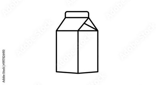 Simple Line Drawing of a Milk Carton 2.