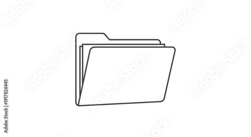 Simple Line Drawing of File Folder 1.