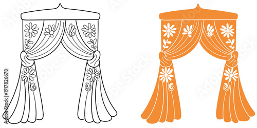 Traditional sehra designs vector set, isolated on white background, illustration for top ranked traditional motifs, ceremonial decoration graphics, festive design layouts, wedding invitation elements