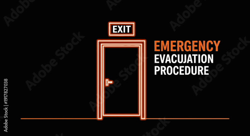 Emergency Exit and Evacuation Procedure Signage Illustrating Safety Guidelines and Awareness