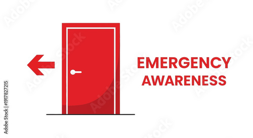 Emergency Exit and Awareness Sign Illustrating Safety Procedures and Preparedness Measures