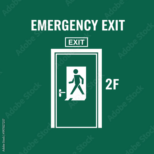 Emergency Exit Sign: A Modern Graphic Depicting Safety And Evacuation Procedures Efficiently