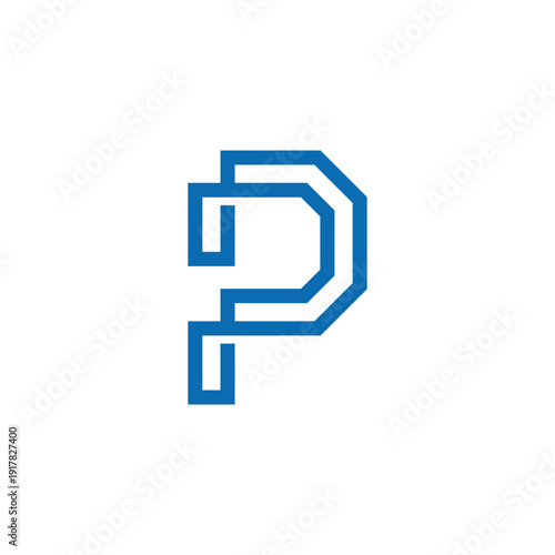 Geometric Blue Letter P Logo Design - Minimalist and Modern Symbol