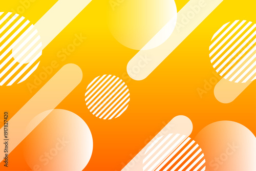 オレンジと黄色のグラデーションが映えるポップな抽象幾何学背景イラスト