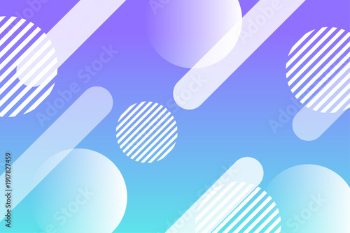 青のグラデーションが映えるポップな抽象幾何学背景イラスト