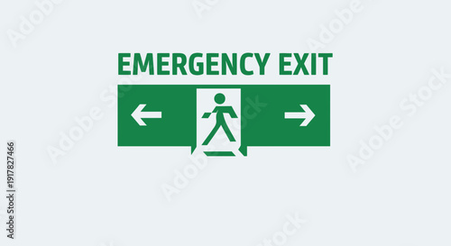 Emergency Exit Sign Illustrating Directional Guidance and Immediate Evacuation Route During