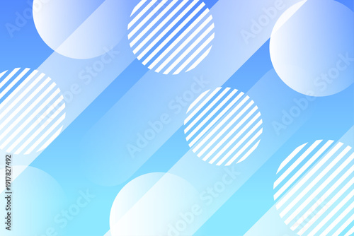 青いグラデーションが映えるポップな抽象幾何学背景イラスト