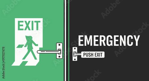 Emergency Exit Sign Illustrating Escape Route And Safety Guidance For Evacuation Planning