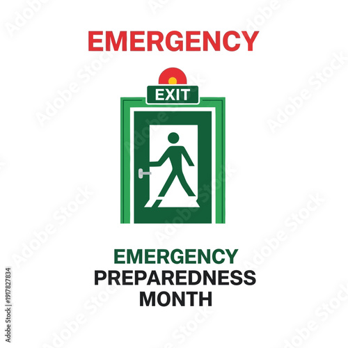 Emergency Exit Sign Illustrating Preparedness Awareness For Safety During Unexpected Situations