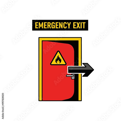 Emergency Exit Sign Illustrating Safety Protocols and Evacuation Directives During Crises