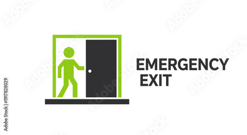 Emergency Exit Sign Illustrating Safety Protocols and Evacuation Directives Clearly Displayed