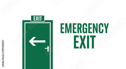 Emergency Exit Sign Illustrating Safety, Guidance, and Directional Information