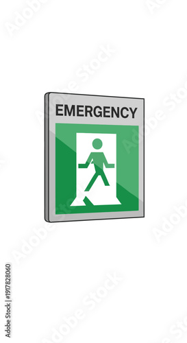Emergency Exit Sign Illustrating Safety Protocols and Evacuation Directives in Crisis Situations