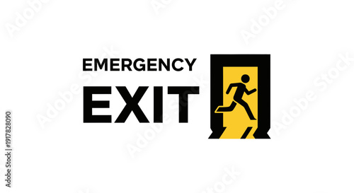 Emergency Exit Sign Illustrating Swift Departure From a Hazardous Situation