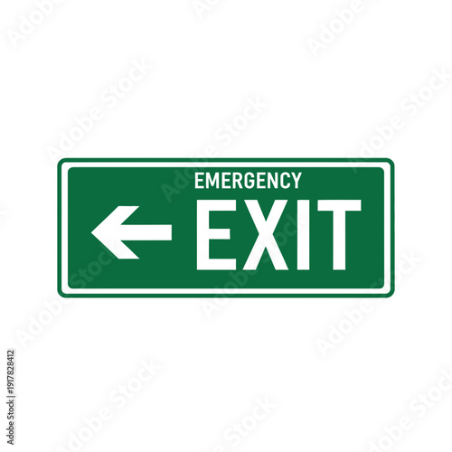 Emergency Exit Sign: Navigation Symbol Indicating Safe Direction and Evacuation Route Guidance