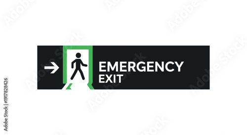 Emergency Exit Sign: Pathway to Safety and Evacuation Route Illustration