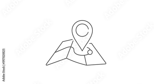 Simple Line Art Map Location Pin Icon.