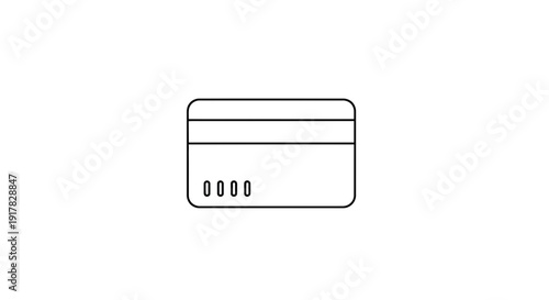 Simple Line Drawing of a Credit Card.