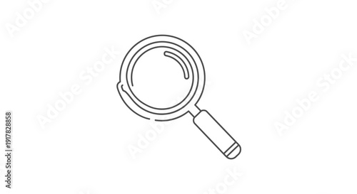 Simple Line Drawing of a Magnifying Glass.