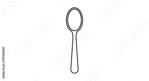 Simple Line Drawing of a Spoon 1.