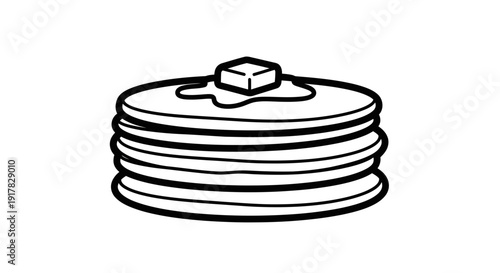 Stack of Pancakes with Butter on Top.