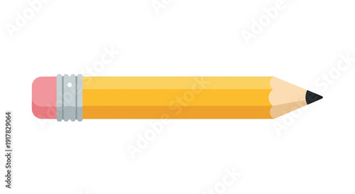 Yellow Pencil with Pink Eraser and Black Tip.