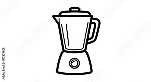 Simple Black Line Drawing of Blender.