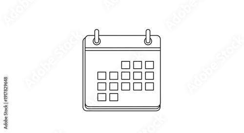 Simple Line Drawing of a Calendar.