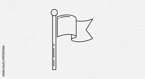 Simple Line Drawing of a Flag 3.