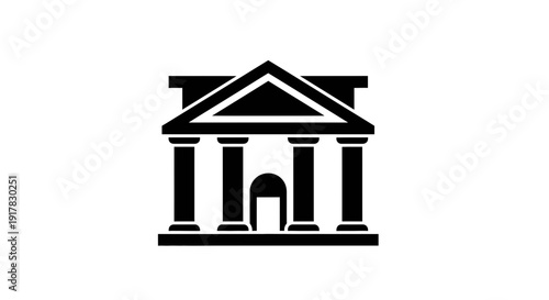 Simple Black Icon of Ancient Greek Temple 1.