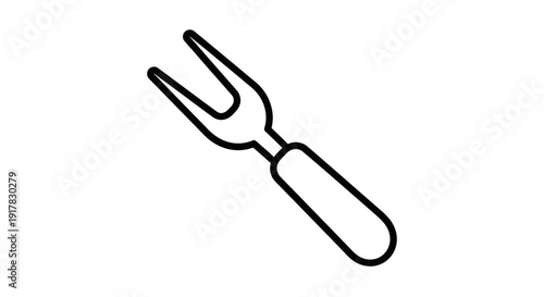 Simple Black Outline of a Fork.