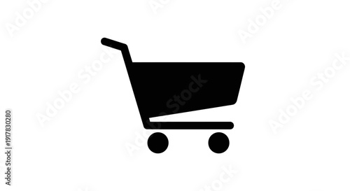Simple Black Shopping Cart Icon Illustration 1.