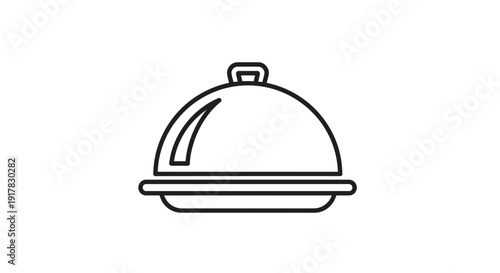 Simple black line drawing of serving dish.