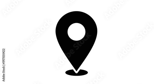Black Map Pin Icon Symbol.