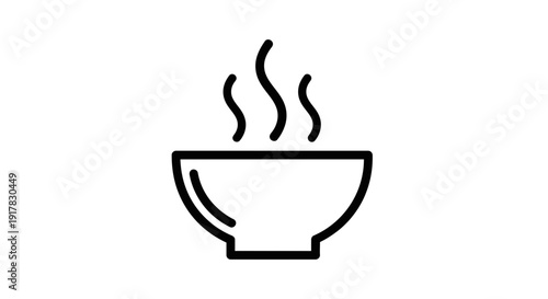 Steaming Hot Bowl of Soup Illustration.