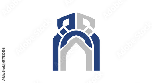 Blue and Grey Archway Logo Design.