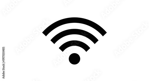 WiFi Symbol Black Icon on White.